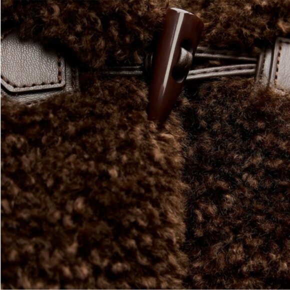 ZARA BRAND NEW FAUX FUR SHEARLING TOGGLE TEDDY JACKET Size S - Picture 4 of 13